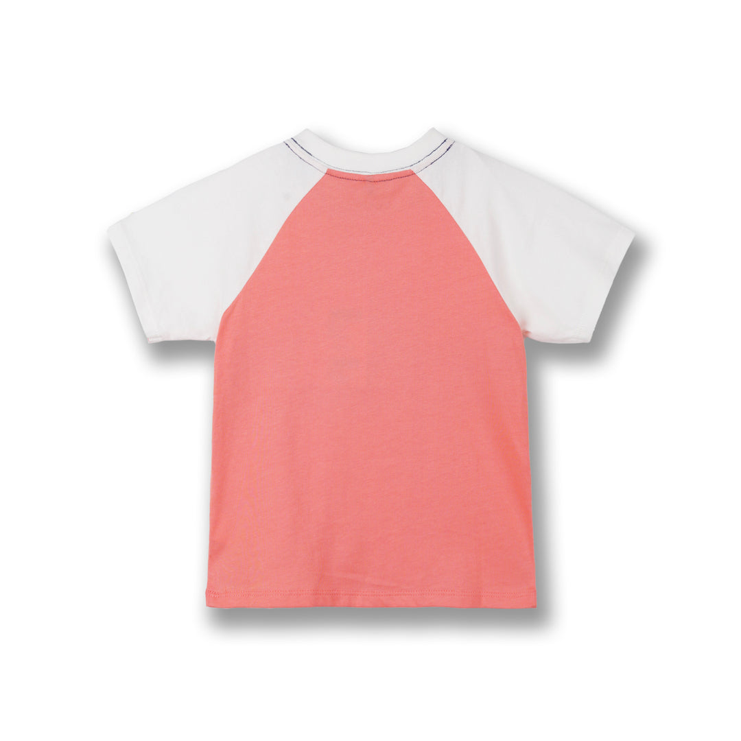 Poney Boys Pink Fire Whirl Striped Short Sleeve Tee
