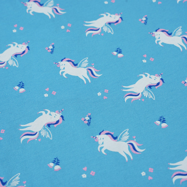 Poney Girls Blue Magical Unicorn Short Sleeve Tee