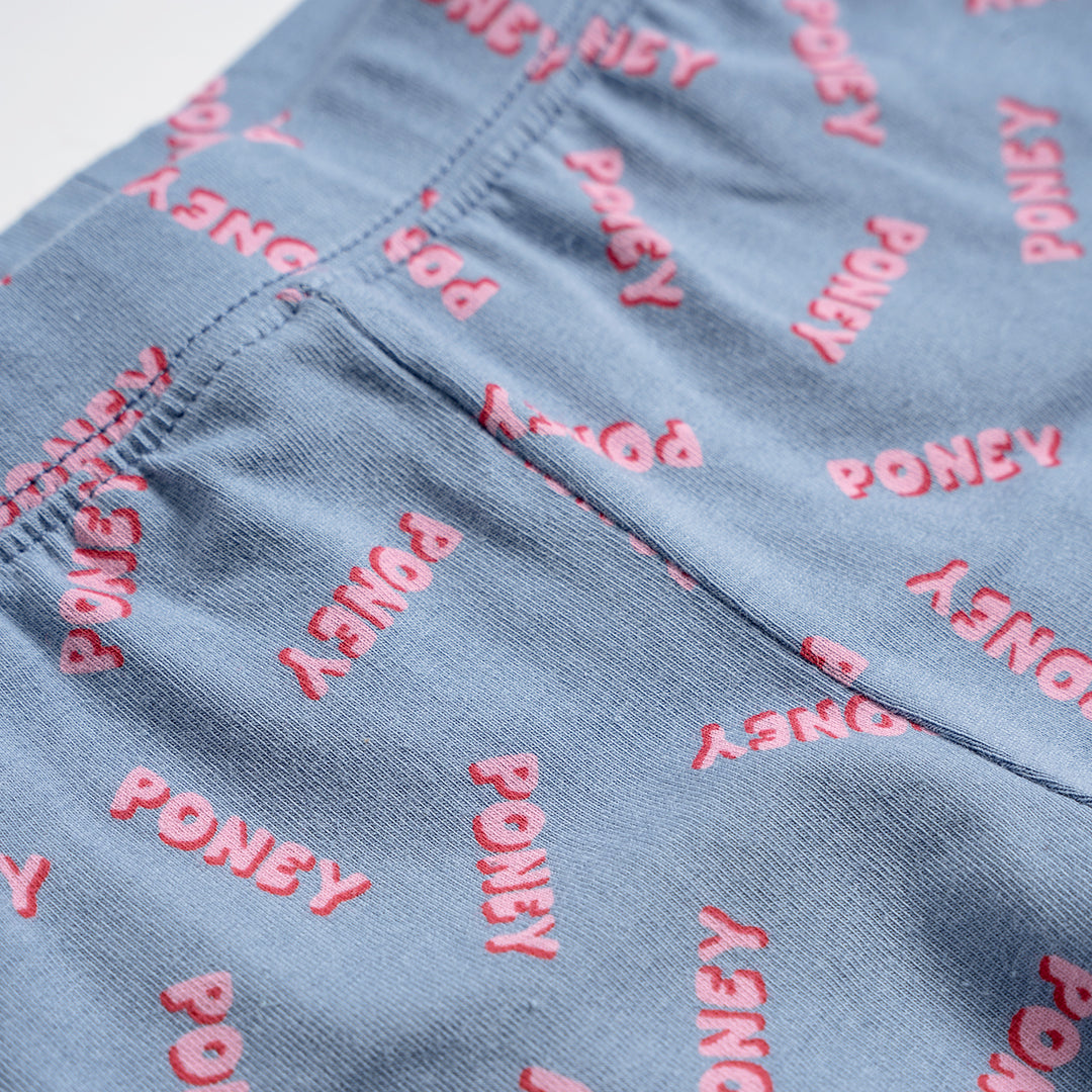 Poney Girls Grey Monogram Leggings