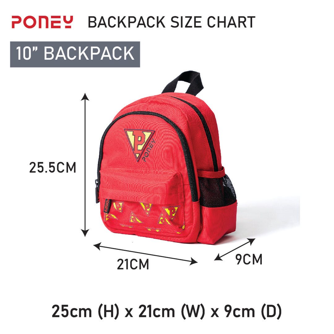 Poney Girls Orange Poney Logo Full Print 10'' Backpack Bag TG005