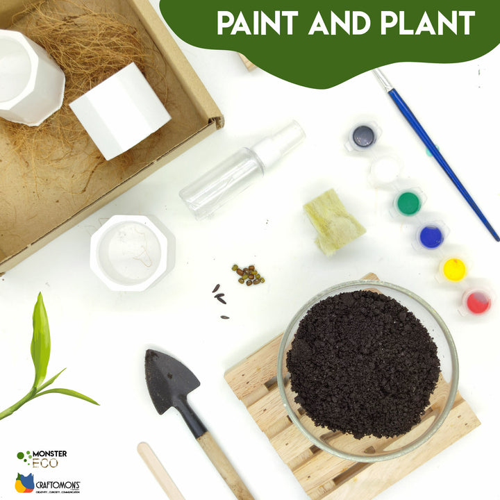 DIY Garden Kit - Plaster Pot (Paint & Plant)