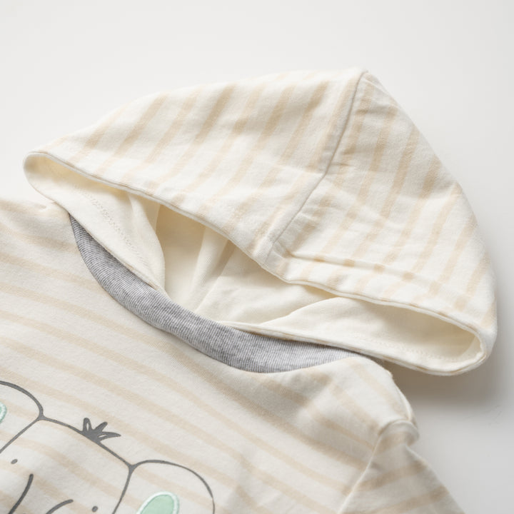 Poney Essential Sandshell striped hooded jersey short sleeve romper