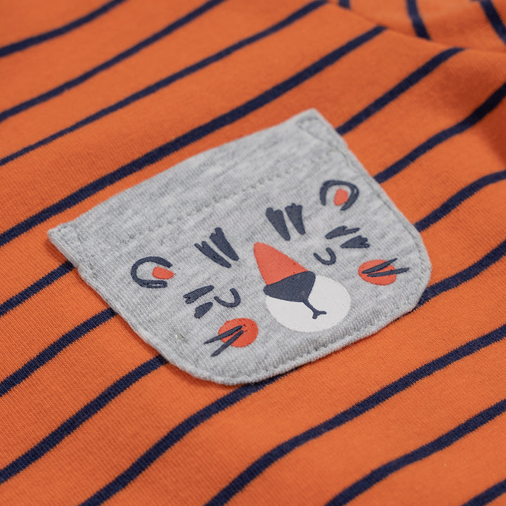 Poney Essential Vibrant Orange Sleepy Tiger Short Sleeve Tee
