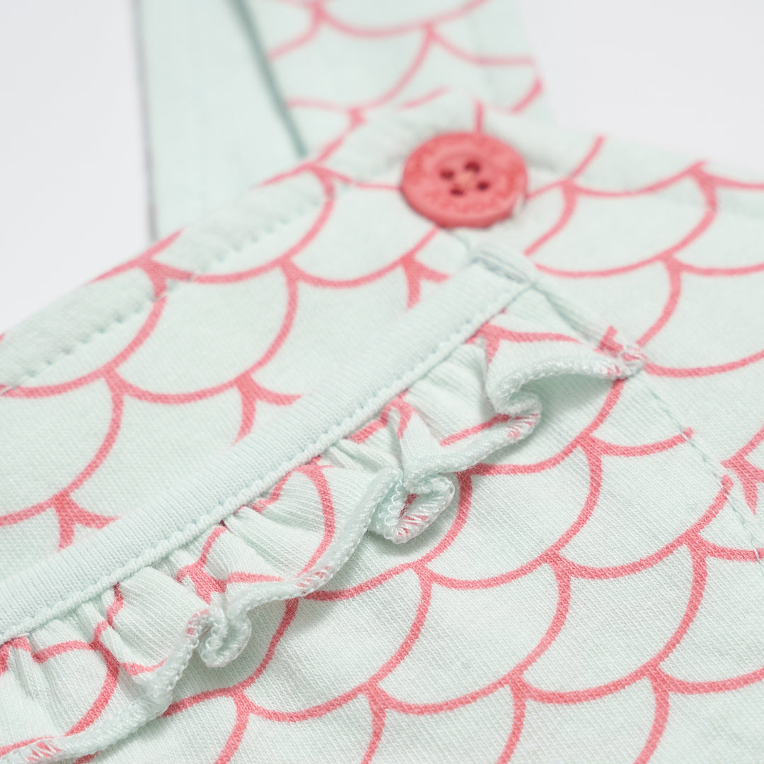 Poney Essential Scaly All-over prints dungaree dress