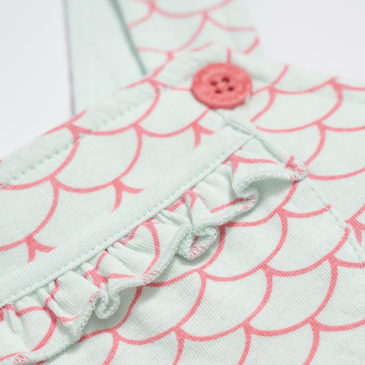 Poney Essential Scaly All-over prints dungaree dress