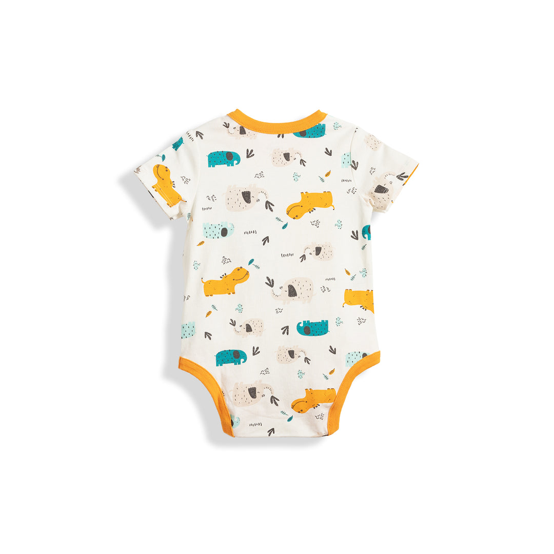 Poney Essential Elephant Safari Short Sleeve Bodysuit