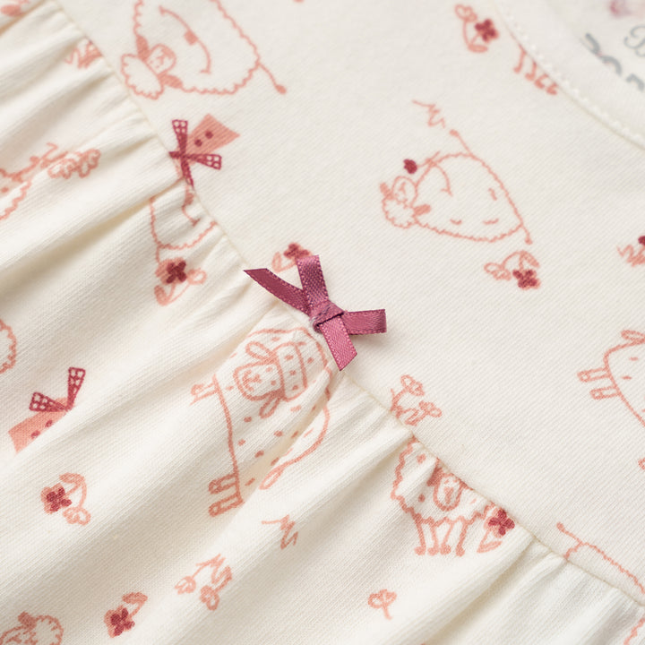 Poney Essential Little Sheep Ruffle Short Sleeve Bodysuit