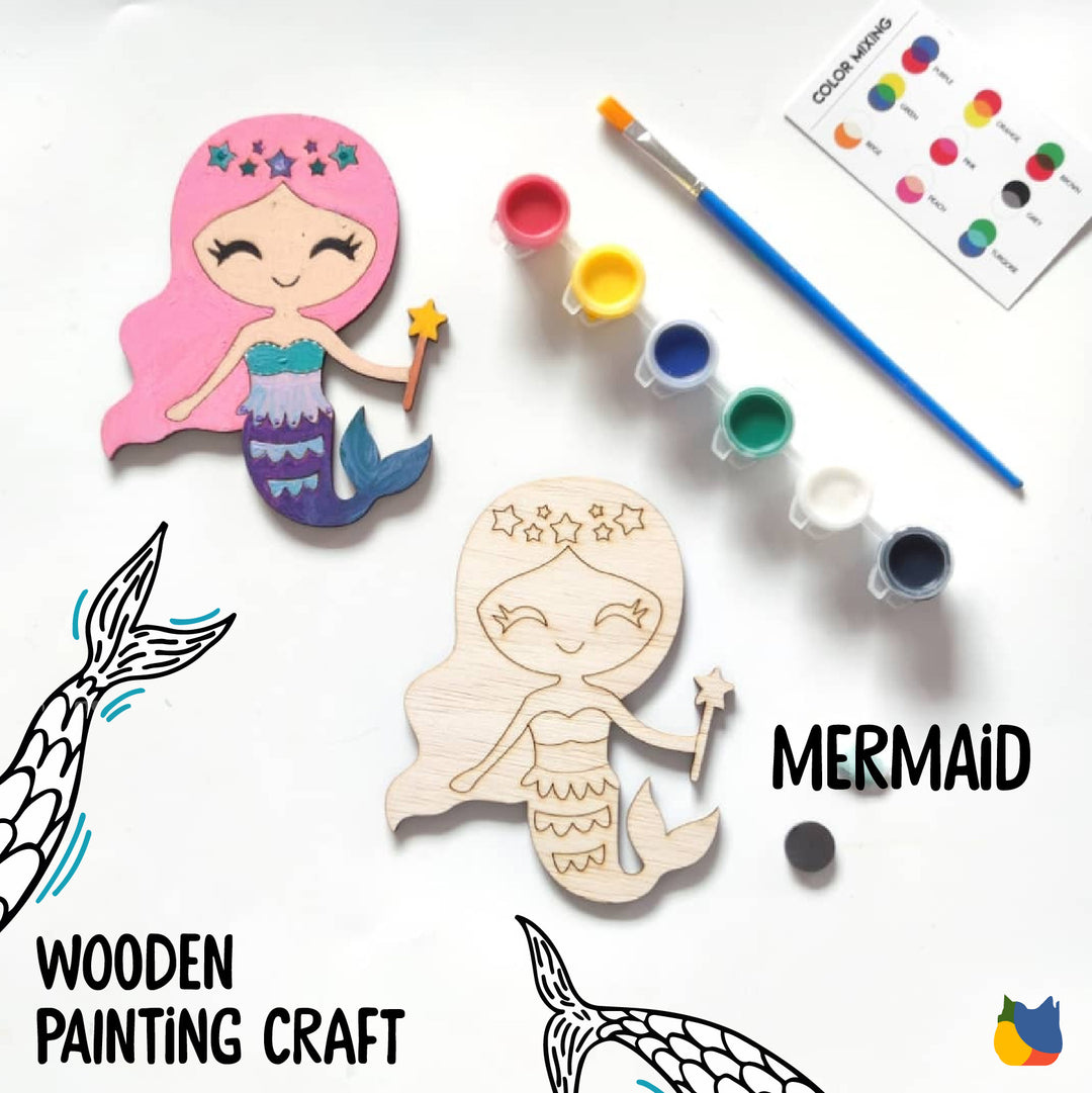 Wooden Mermaid Painting Kit