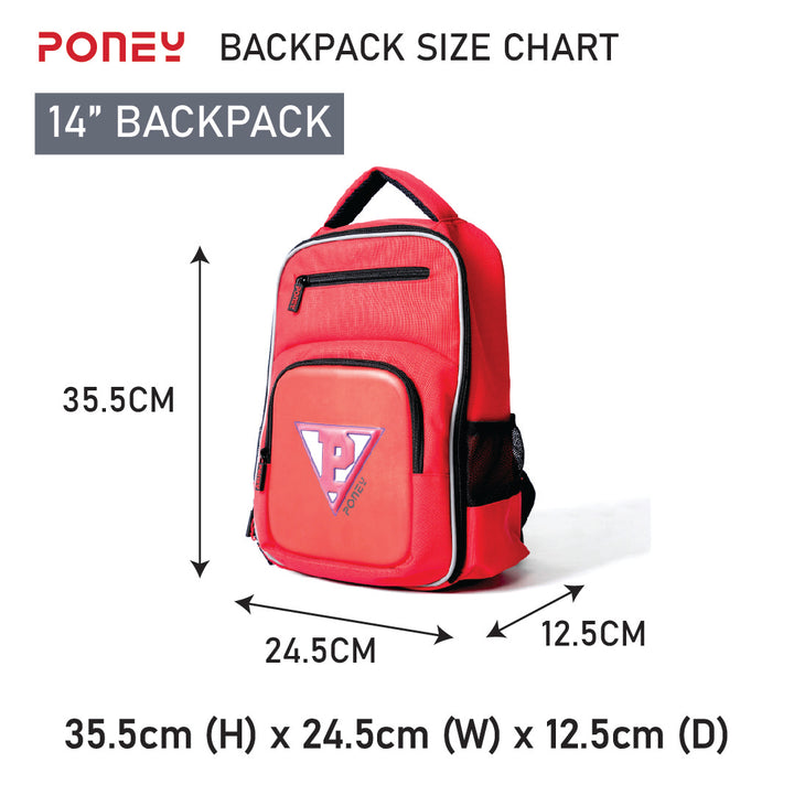 Poney Boys Grey Poney Logo 14'' Backpack Bag TB019