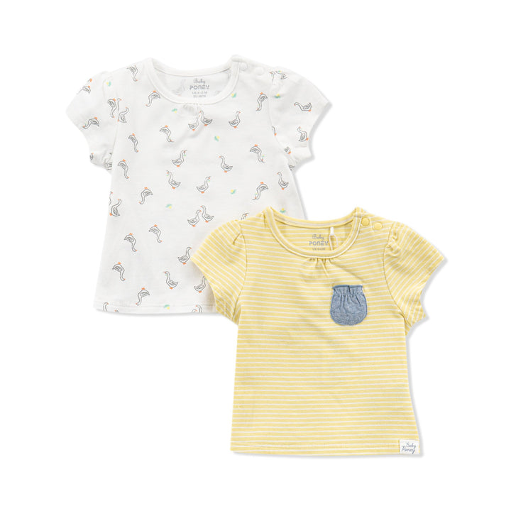 [Clearance] Poney Essential Girls 2 Pack Short Sleeve Top 80175