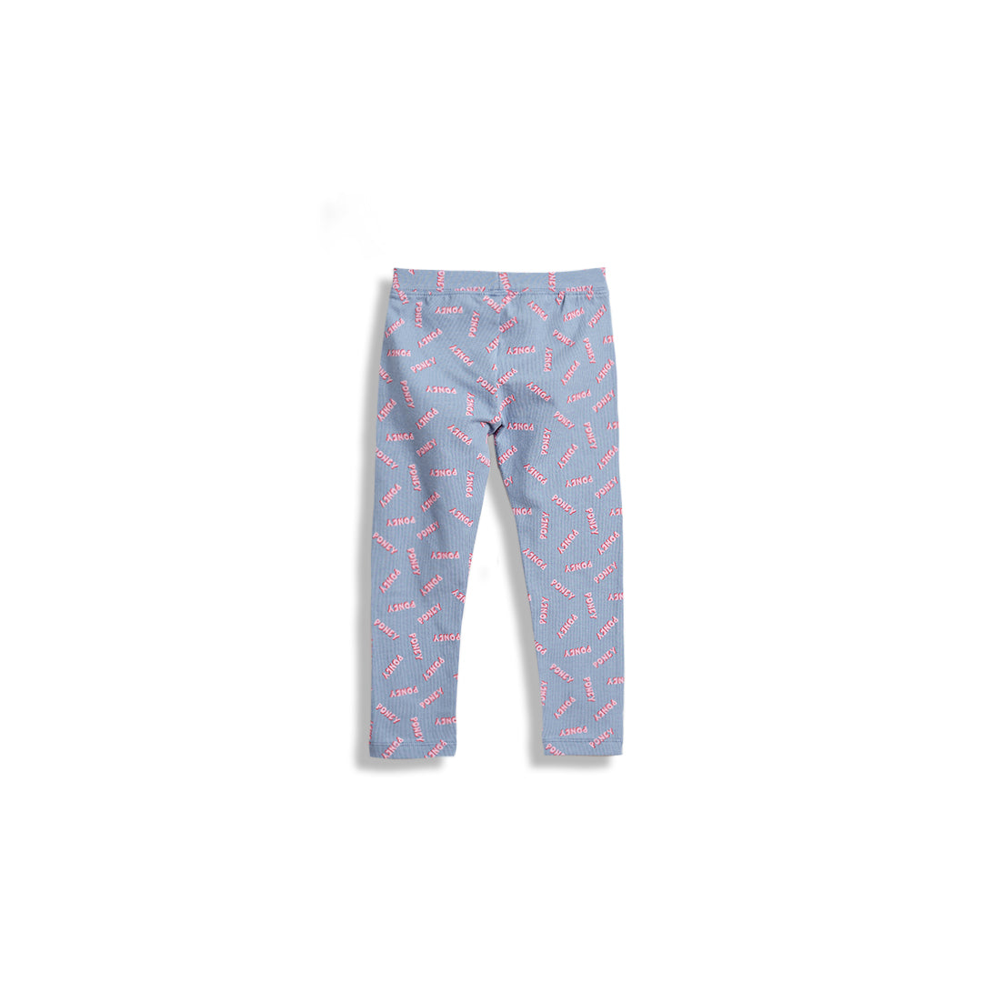 Poney Girls Grey Monogram Leggings