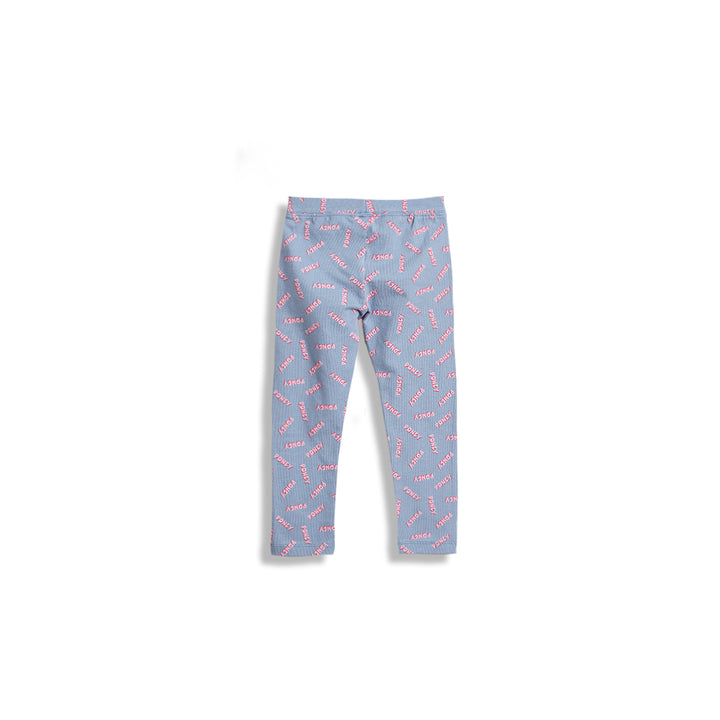 Poney Girls Grey Monogram Leggings
