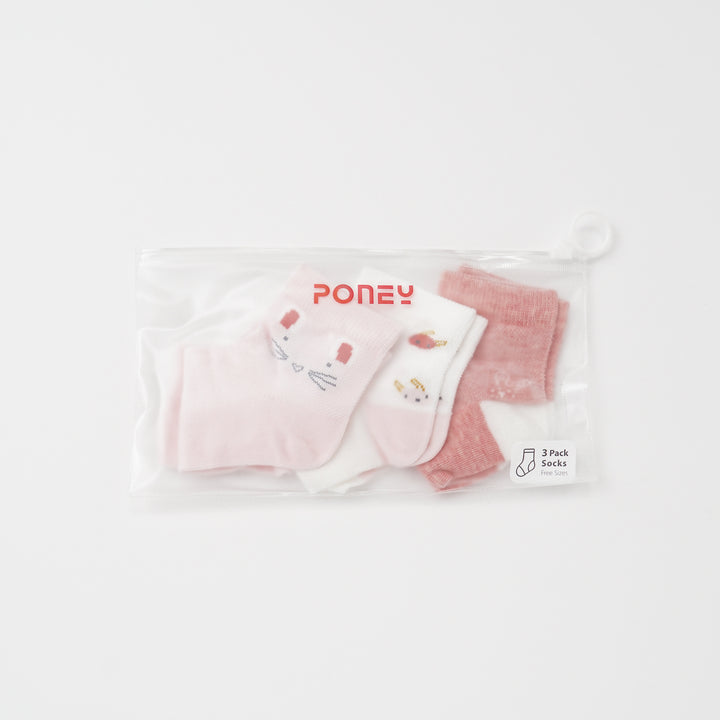 Poney Girls 3-Pack Socks 9295