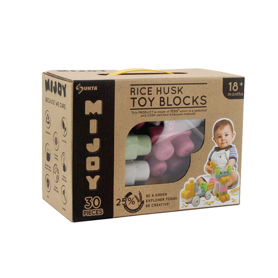 30pcs MIJOY Rice Husk Toy Blocks