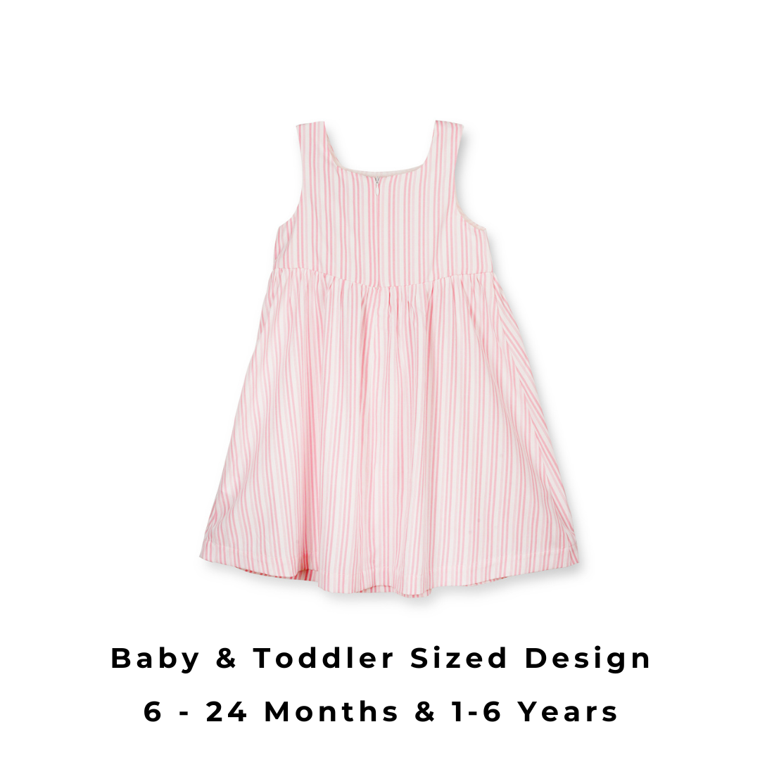 Poney Girls Pink Princess Stripe Sleeveless & Short Sleeve Dress