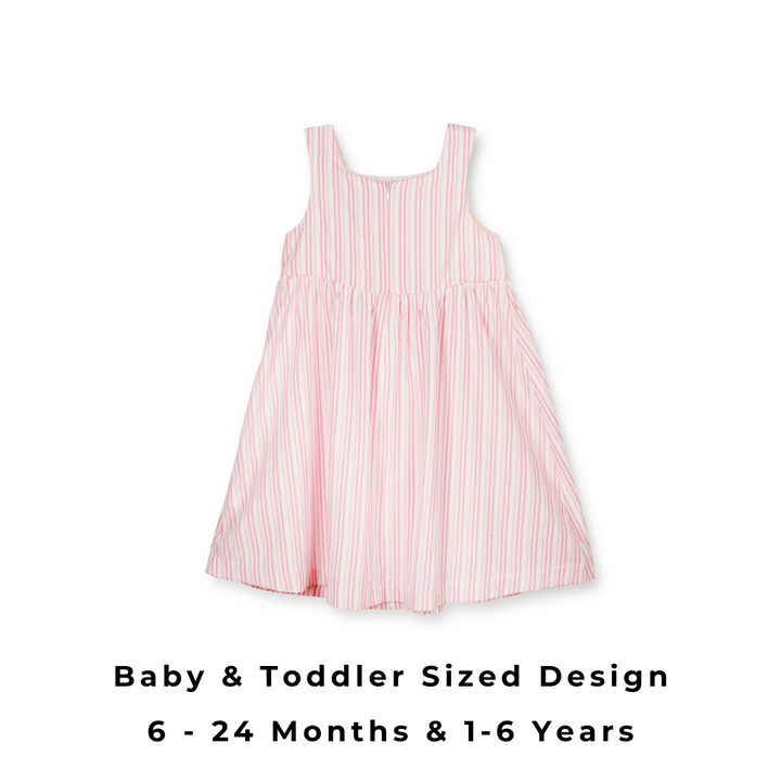 Poney Girls Pink Princess Stripe Sleeveless & Short Sleeve Dress
