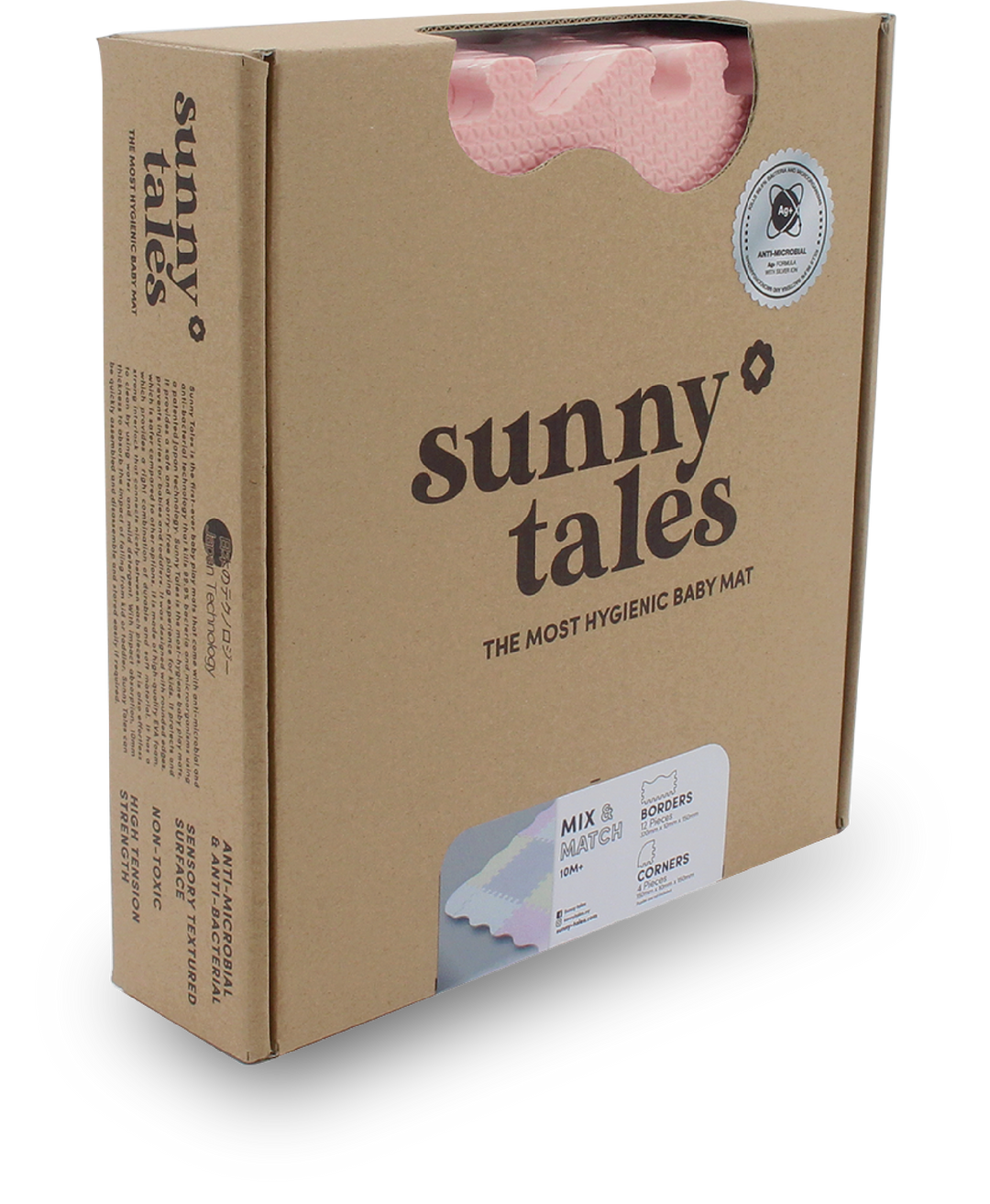 Sunny Tales : Borders & Corners Antibacterial Puzzle (Pink/White)