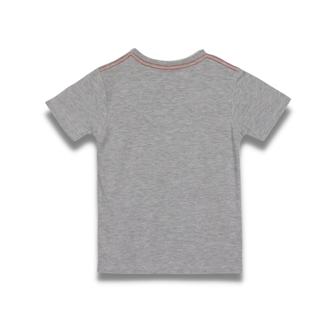 Poney Boys Speeding Racing Car Round Neck Short Sleeve Tee