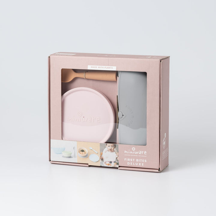 Miniware First Bite Deluxe Set - Cotton Candy/Grey