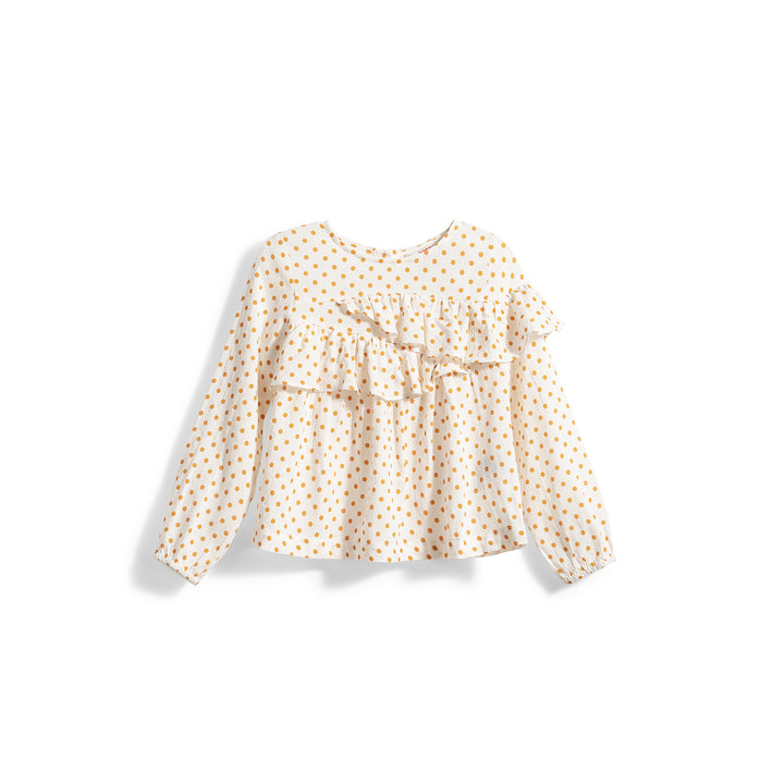 Poney Girls Frills Blouse with Dot Prints