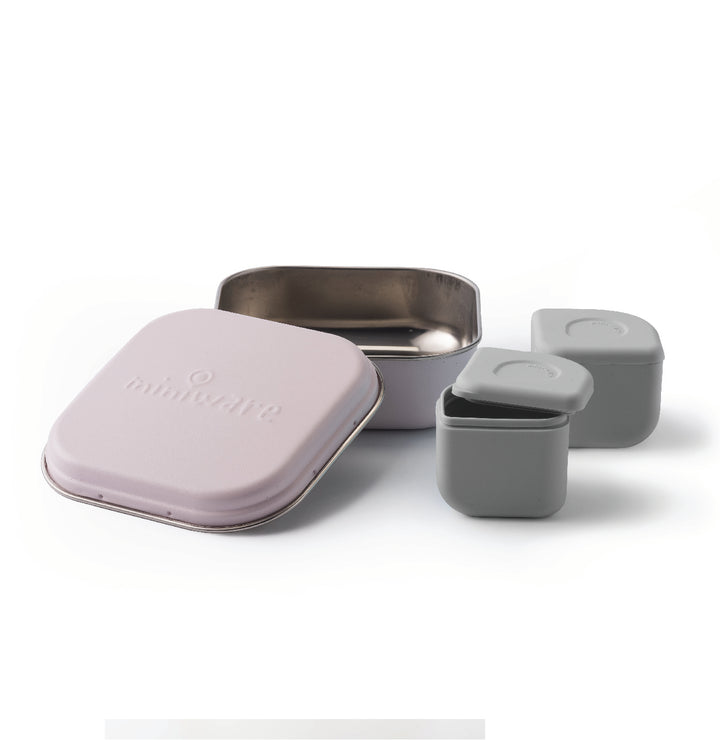 Miniware Grow Bento Set - Cotton Candy + Grey