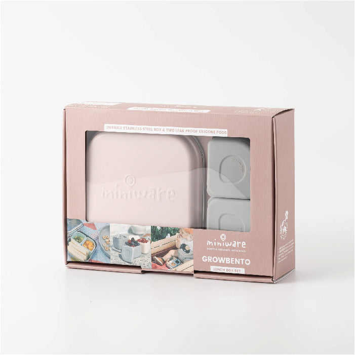 Miniware Grow Bento Set - Cotton Candy + Grey