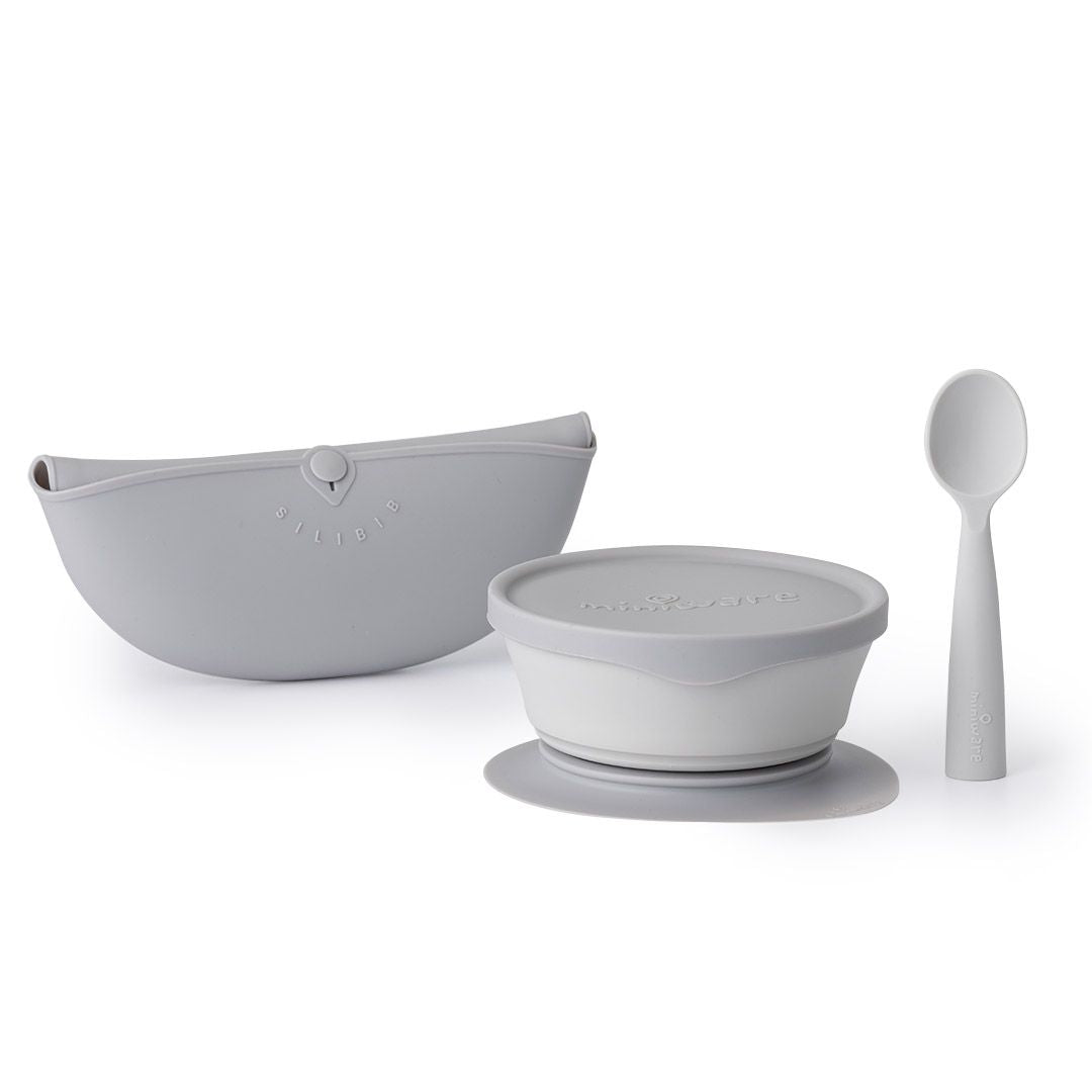 Miniware First Bite Deluxe Set - Aqua/Grey