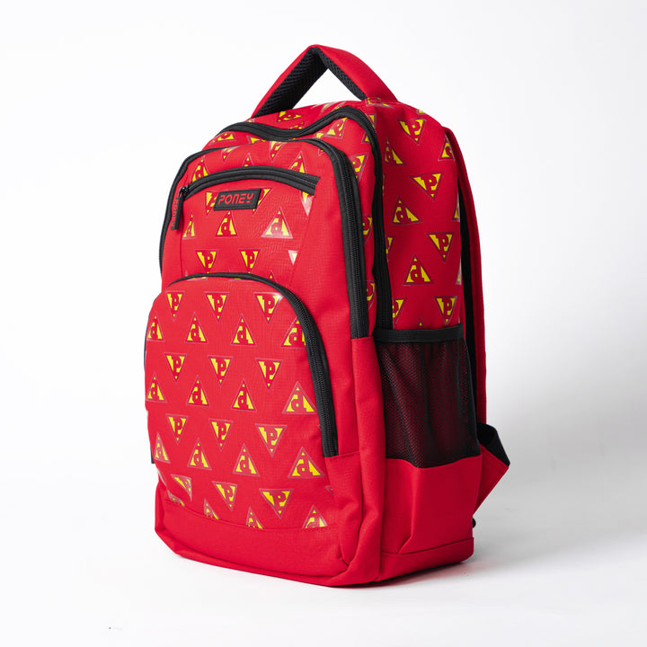 Poney Boys Red Poney Logo Full Print 16'' Backpack Bag KB001
