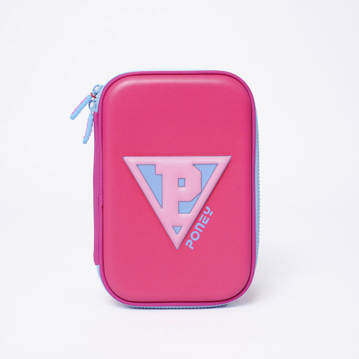 Poney Girls Pink Poney Logo Full Print Hardtop Pencil Case KG004