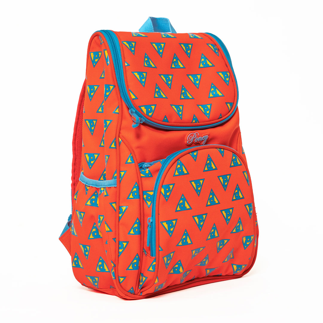Poney Girls Orange Poney Logo 16" Full Print Backpack Bag KG005