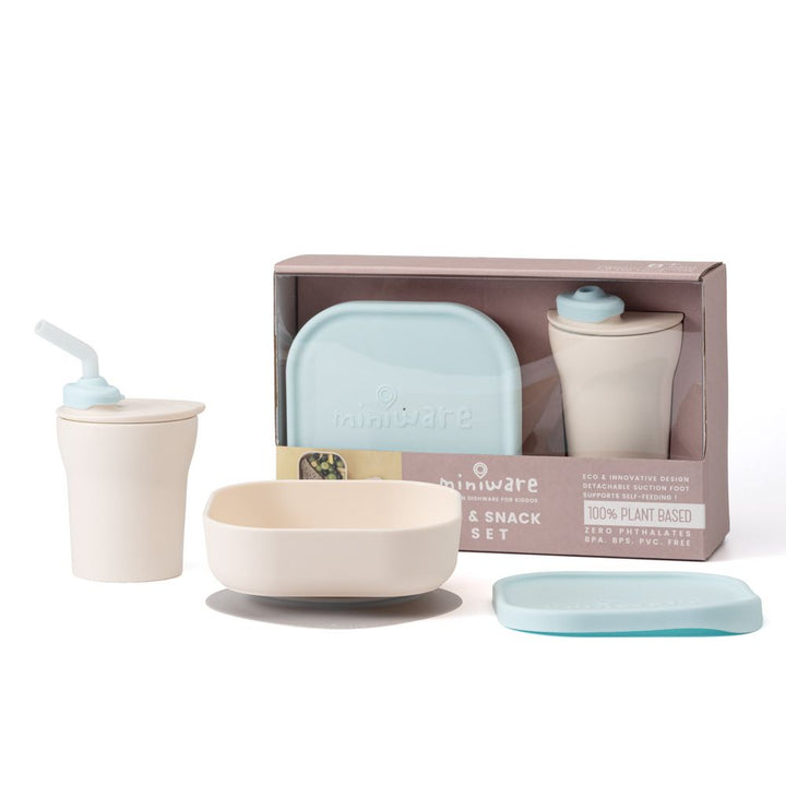 Miniware Sip & Snack Set (PLA Series) - Aqua