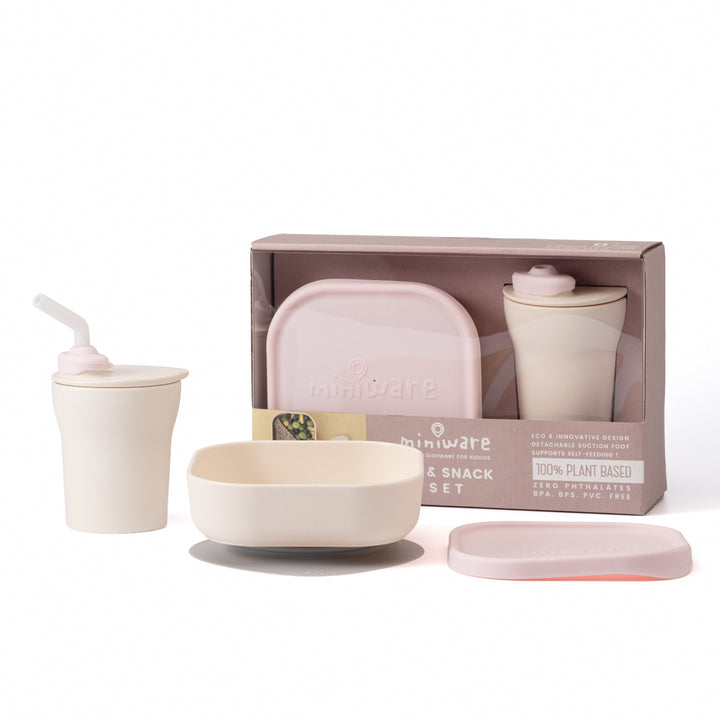 Miniware Sip & Snack Set (PLA Series) - Cotton Candy