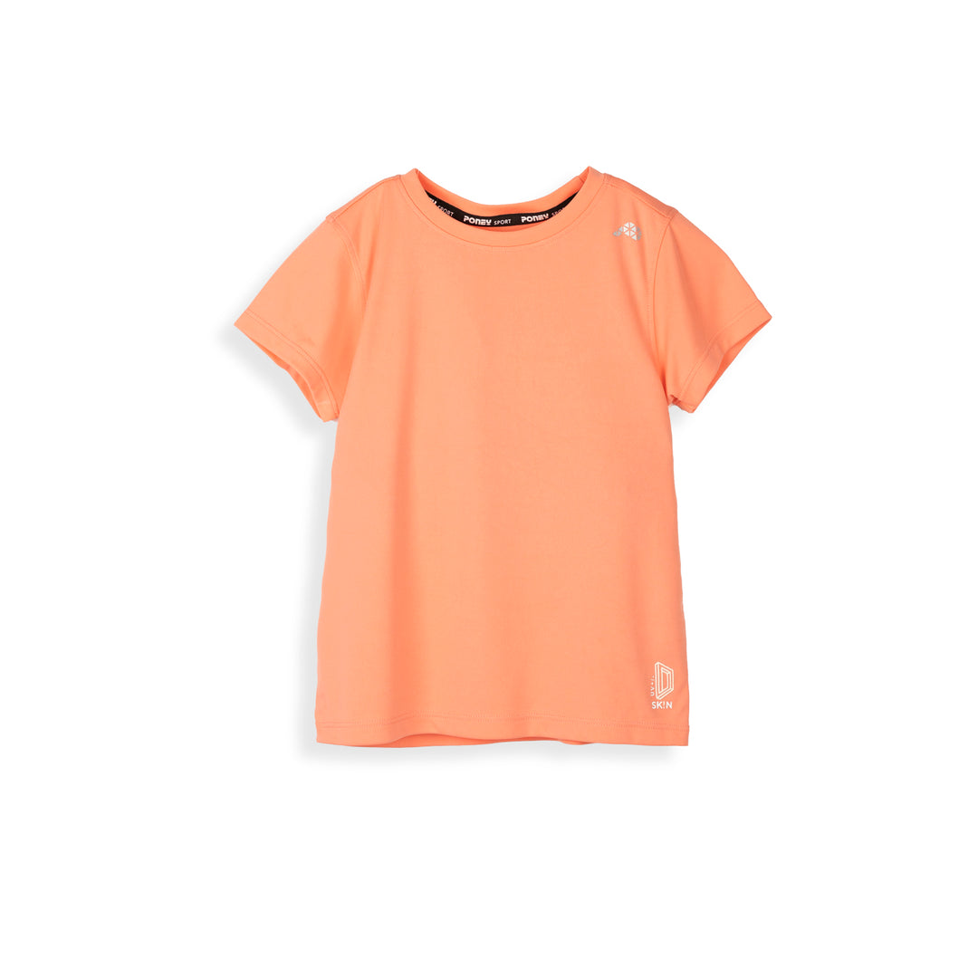 Poney x CM2 Girls Orange Round Neck Short Sleeve Icon Tee
