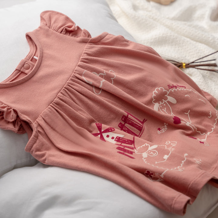 Poney Essential Little Sheep in Farm Short Sleeve Dress