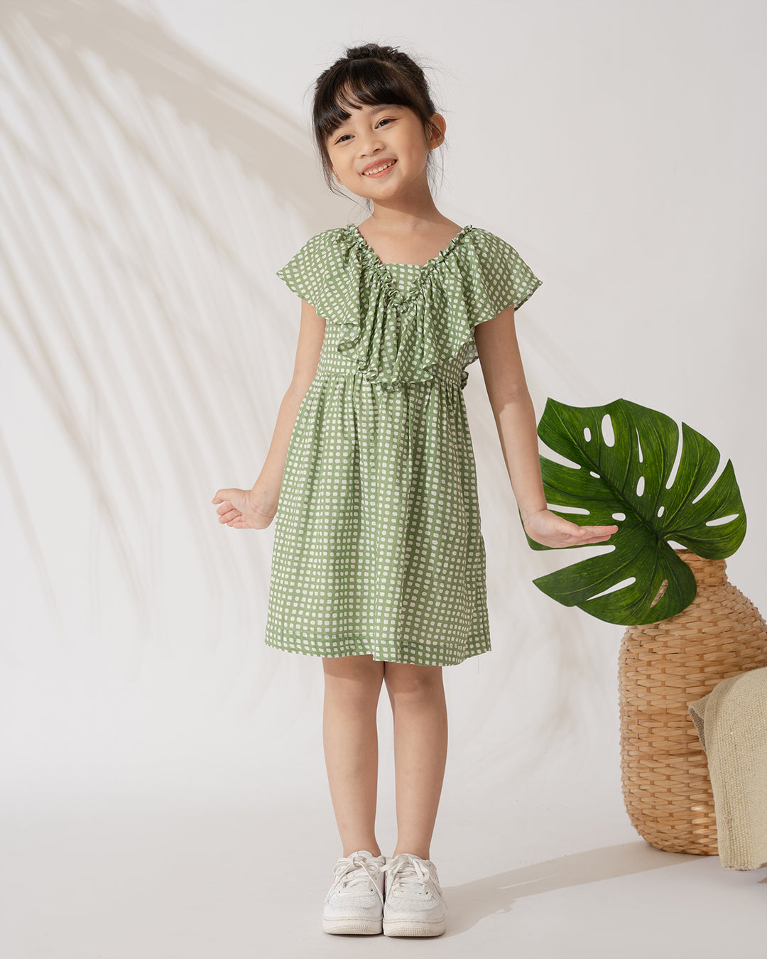Poney Girls Printed Dress with Back Knot