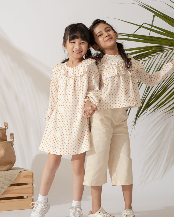 Poney Girls Frills Blouse with Dot Prints