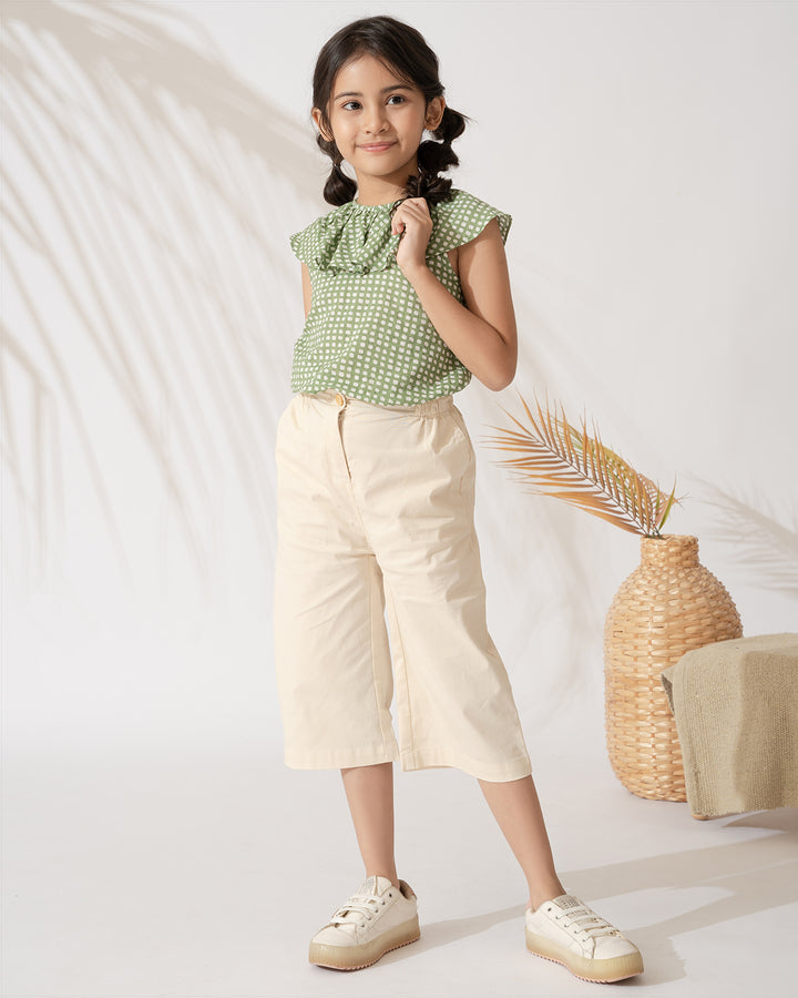 Poney Girls Printed Ruffle Blouse