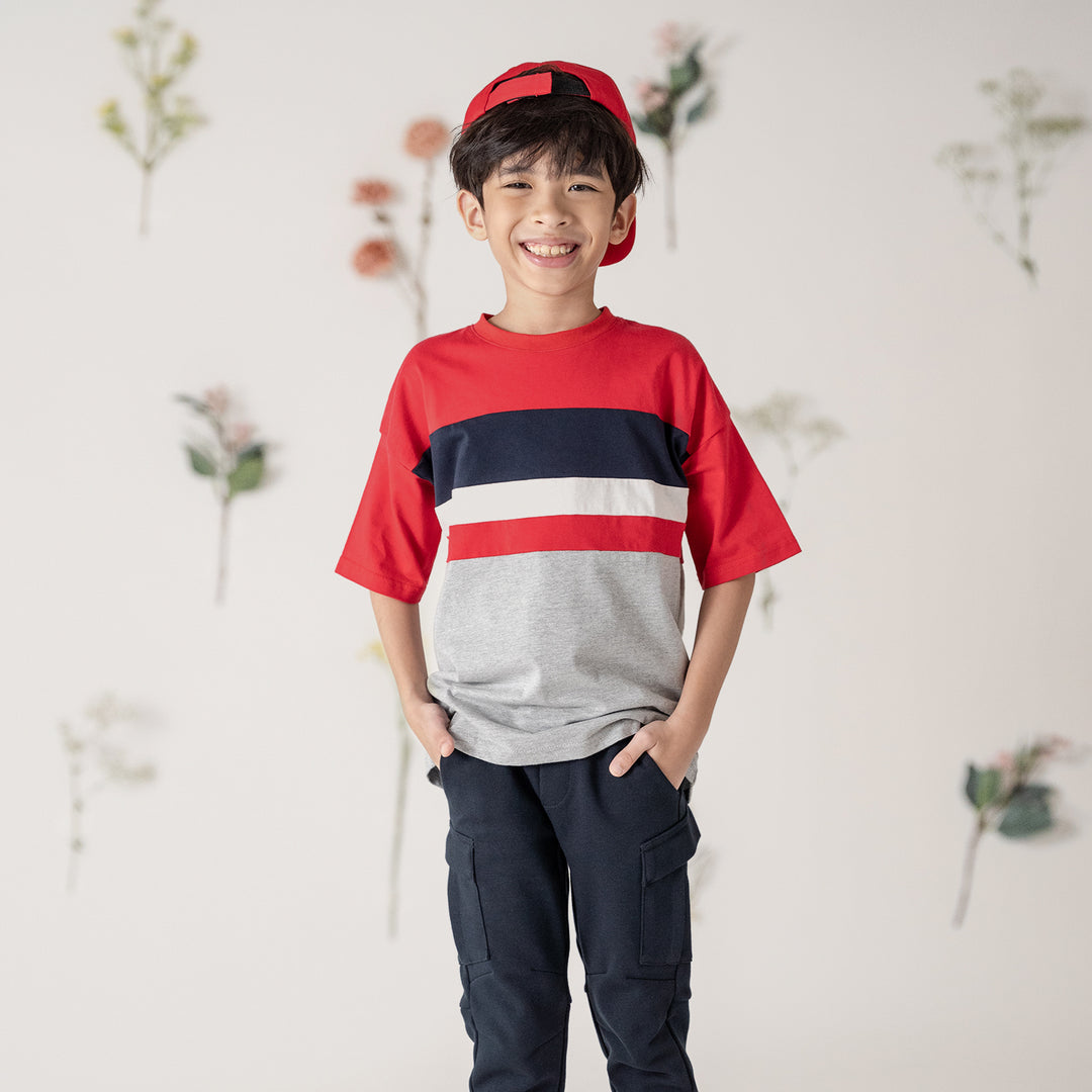 Poney Boys Colour Blocking Over-sized Short Sleeve Tee