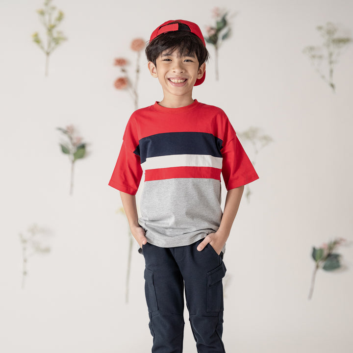 Poney Boys Colour Blocking Over-sized Short Sleeve Tee