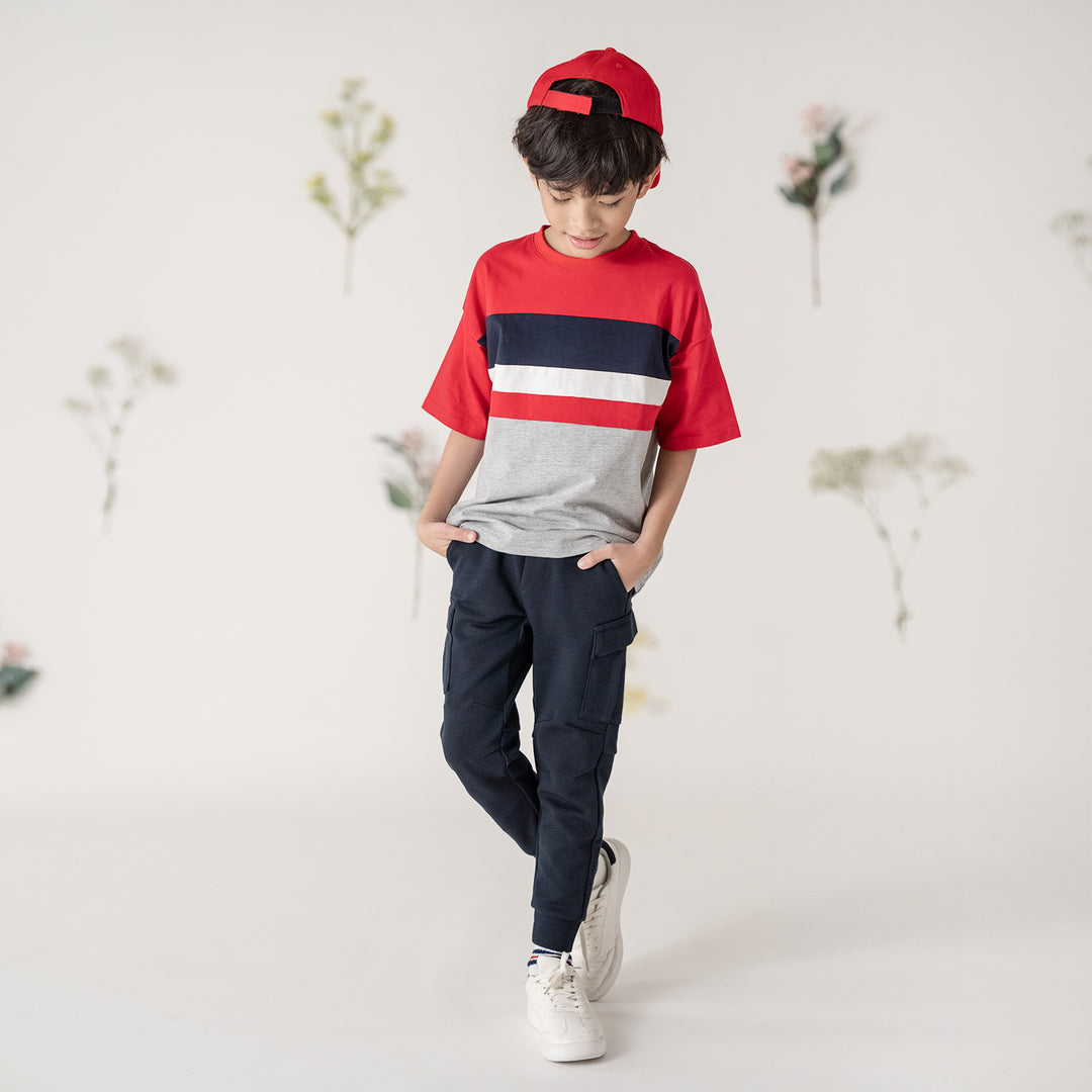 Poney Boys Colour Blocking Over-sized Short Sleeve Tee
