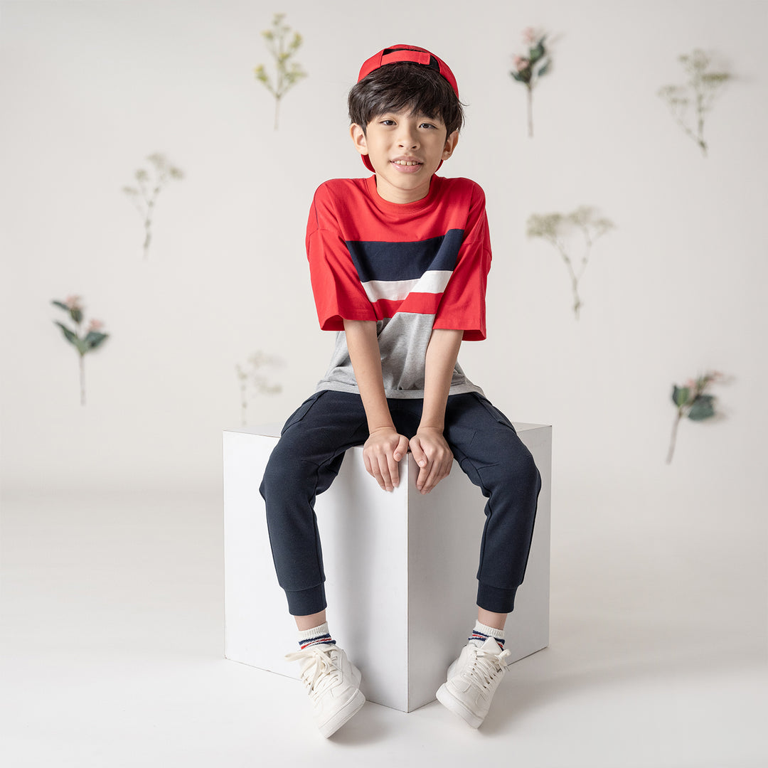 Poney Boys Colour Blocking Over-sized Short Sleeve Tee
