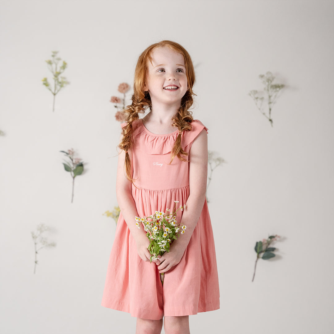 Poney Girls Ruffles Dress with Ribbon