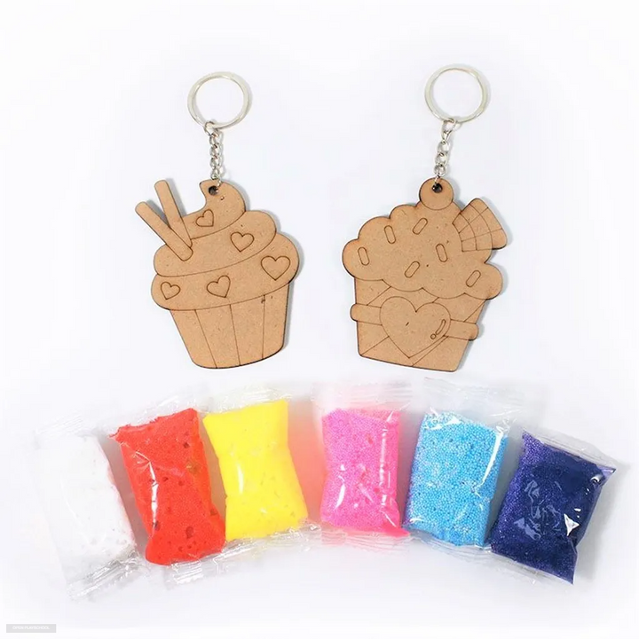 Bubble Clay Keychain 2 in 1 (Cupcakes)