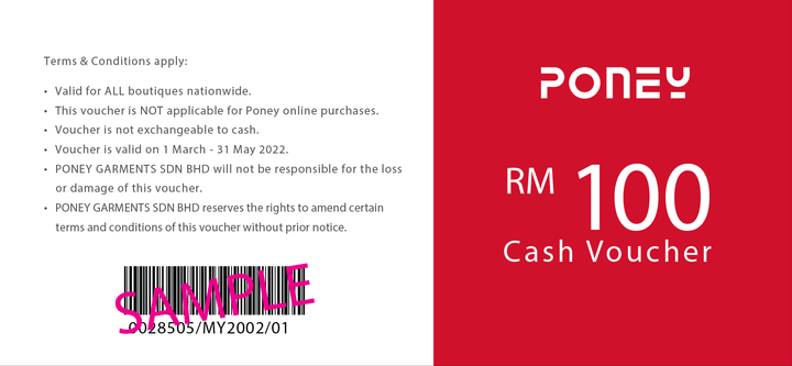 Poney RM100 Cash Voucher